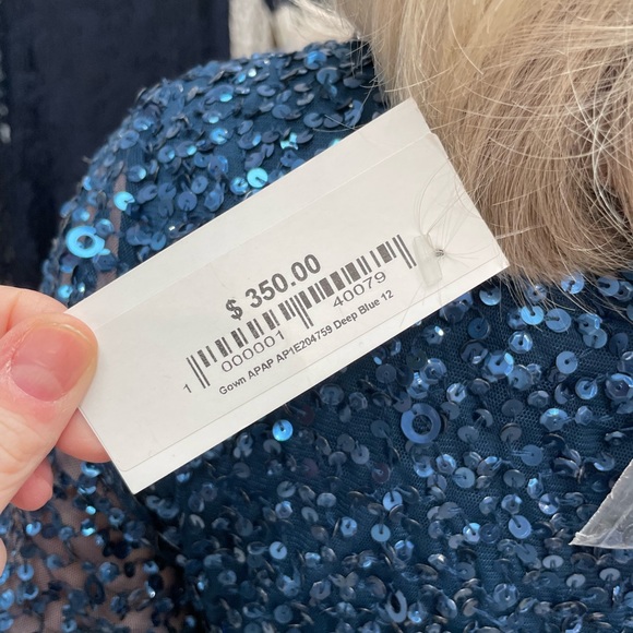 Adrianna Papell Sequin Flutter Sleeve Gown - Picture 3 of 5